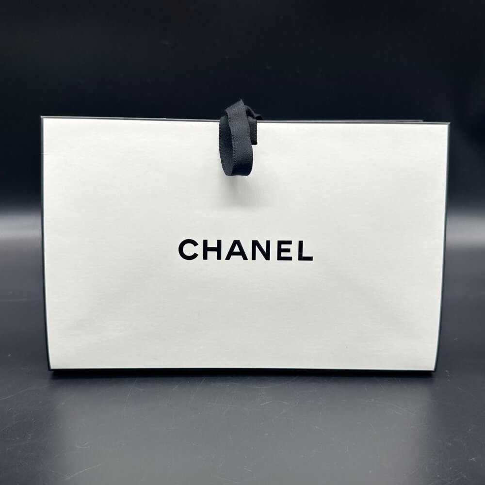 Chanel Small Luxury Gift Bag Clutch Style Bag Black Ribbon White Display - Picture 4 of 12